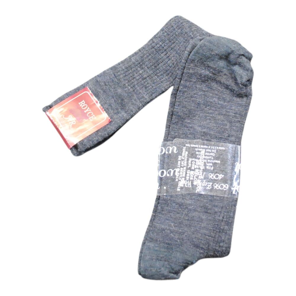 VTG ROYCE Zephyr Wool Men's Dress Socks Gray 10-13 Made in USA NEW
